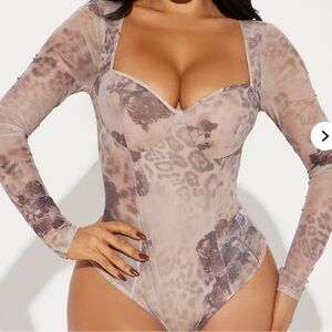 Floral Print Long Sleeve Bodysuit